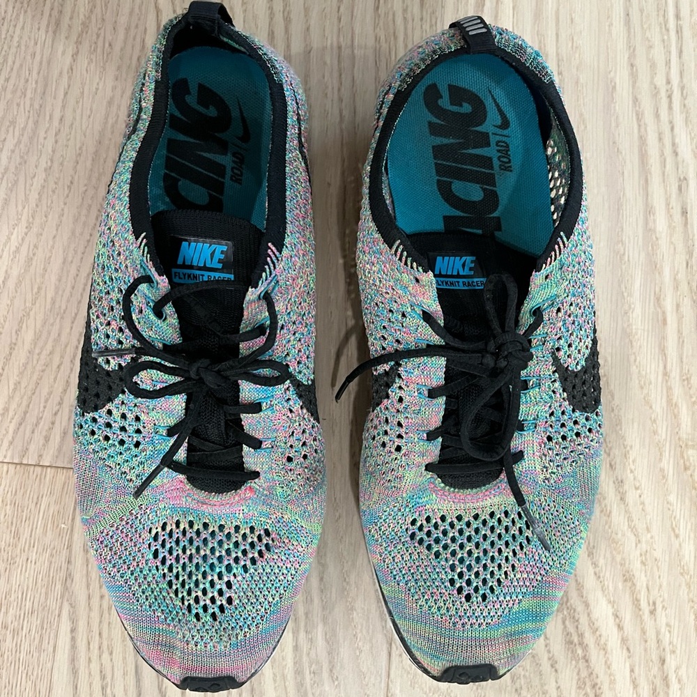 Nike multicolor Flyknit Racer, size 9 Mens (10.5 Womens)